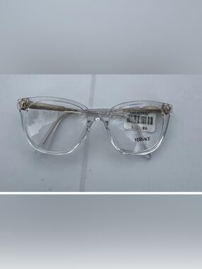Versace Transparent Clear Square Eyeglasses